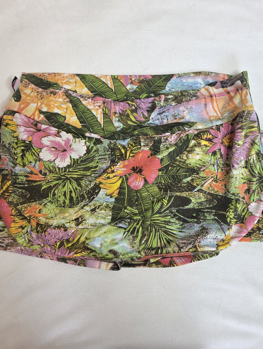 Vintage Y2k Tropical Floral Mini Skirt - Multicolor Built Un Shorts Sz M